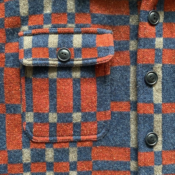 RRL Matlock Linen Cashmere Workshirt - Red/Blue, Size L - Picture 3 of 10